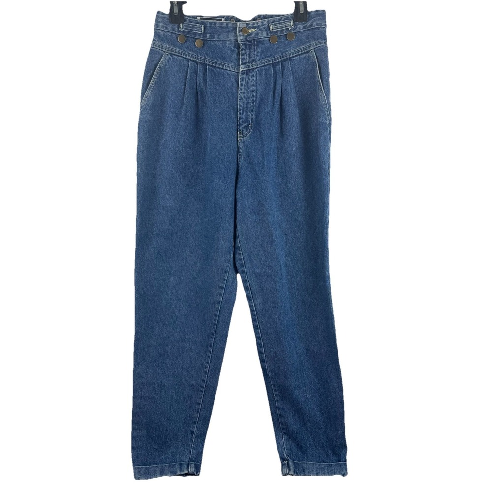 VTG FABRIZIO Sportswear Womens denim jeans suspenders‎ Yoke High Waist - SIZE 11
